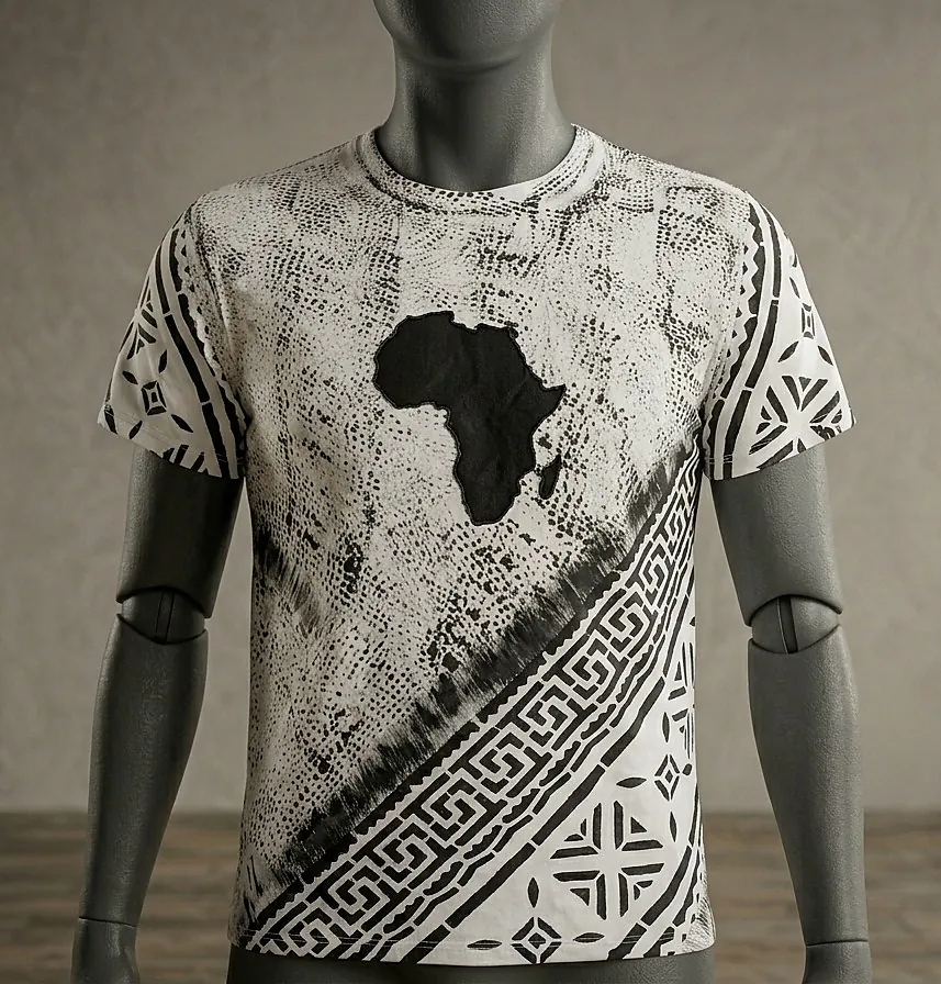 T-shirt bogolan carte d'Afrique